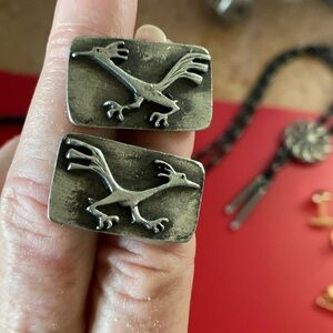 Metzke vintage pewter cuff links  PAT 2920363